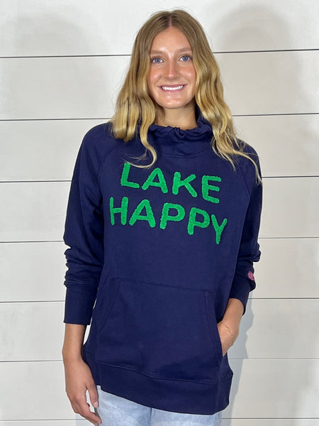 Lake Happy Hooded Sweatshirt Chenille TRUE NAVY