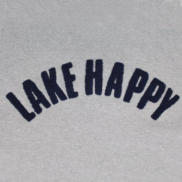 Lake Happy Hoodie sweatshirt Grey / Navy Chenille logo