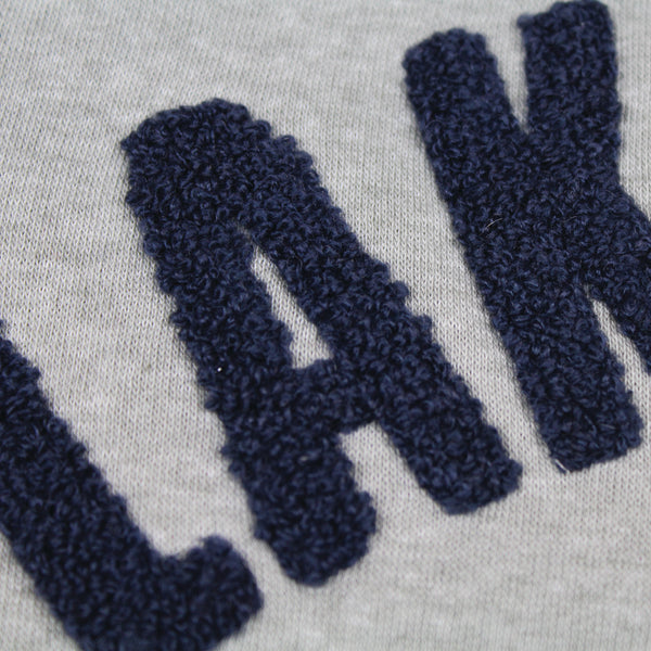 Lake Happy Hoodie sweatshirt Grey / Navy Chenille logo