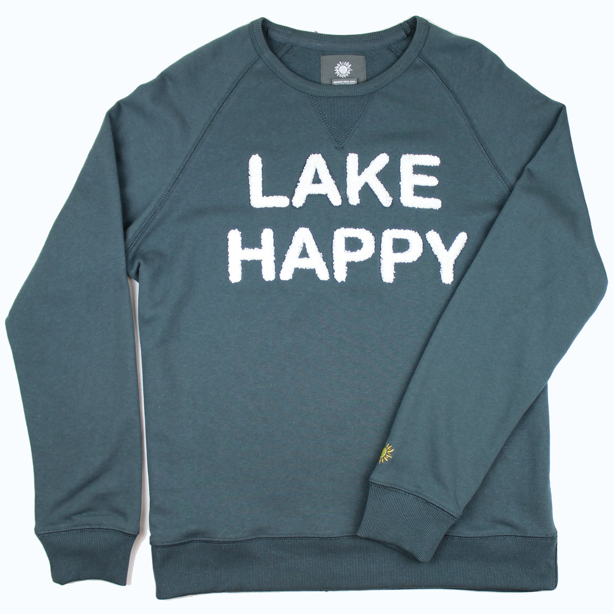 Lake Happy Crew Neck Sweatshirt Chenille Dark Slate