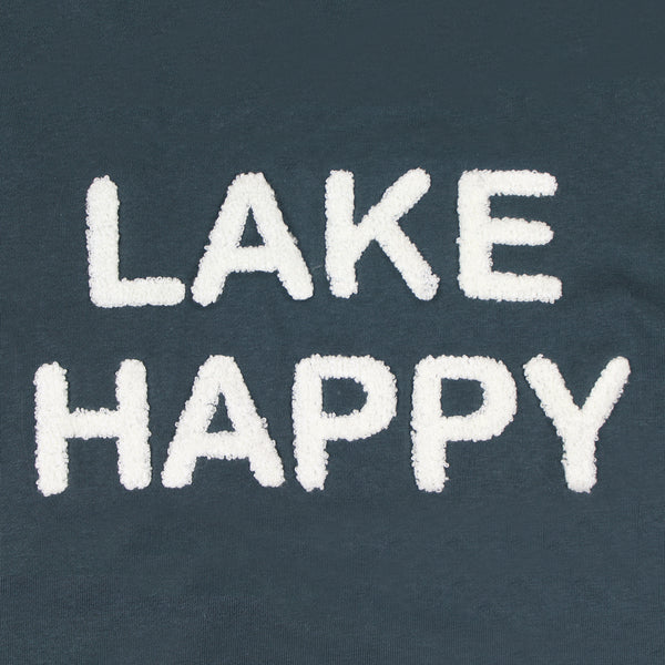 Lake Happy Crew Neck Sweatshirt Chenille Dark Slate