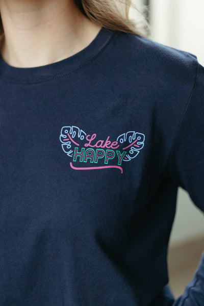 Lake Happy Neon Long sleeve t-shirt TRUE NAVY