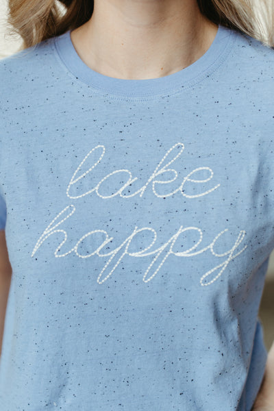 Lake Happy Short Sleeve Classic Tee Shirt SKY Script Logo